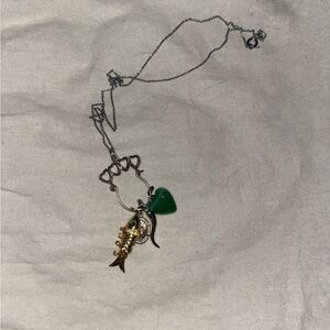 Vintage charm holder necklace with charms